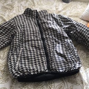 North face black and white reversible jacket kids!